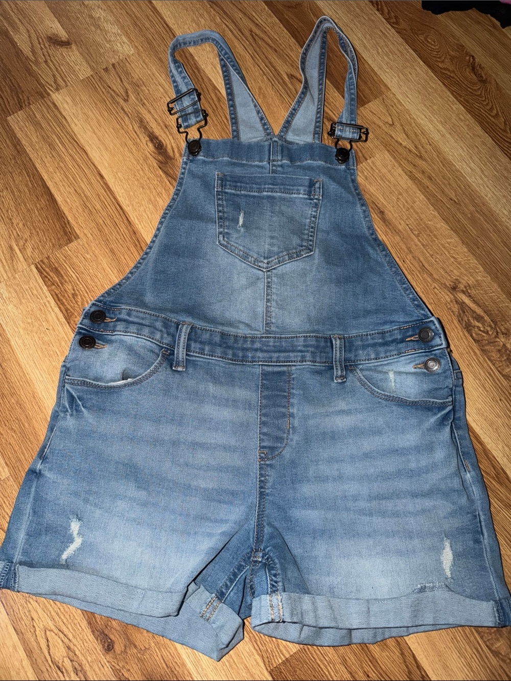 SO Light Blue Denim Short Overalls size 16